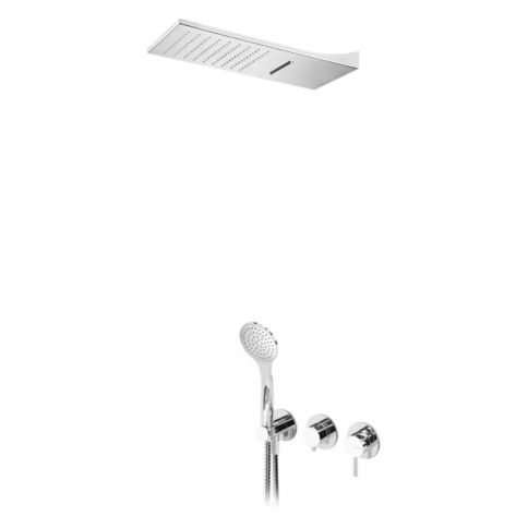 Bruma Lusitano Shower set with Line Cascade shower (Rain/Cascade) and handshower set Emotion, Pure White