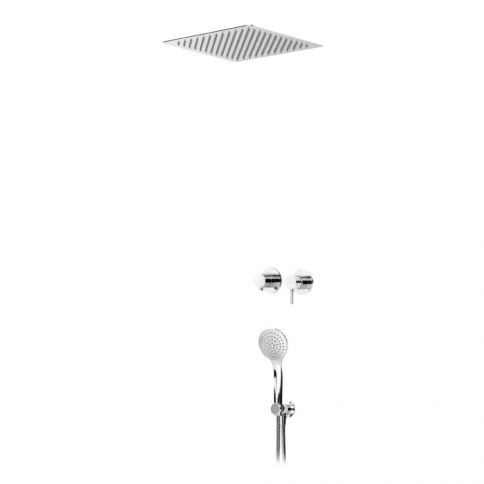 Bruma Lusitano Shower set with EasyFix overhead shower 300x300 mm (Rain) and separate handshower set Emotion, Chrome