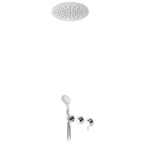 Bruma Lusitano Shower set with overhead shower Ø380 mm (Rain) and handshower set Emotion, Chrome