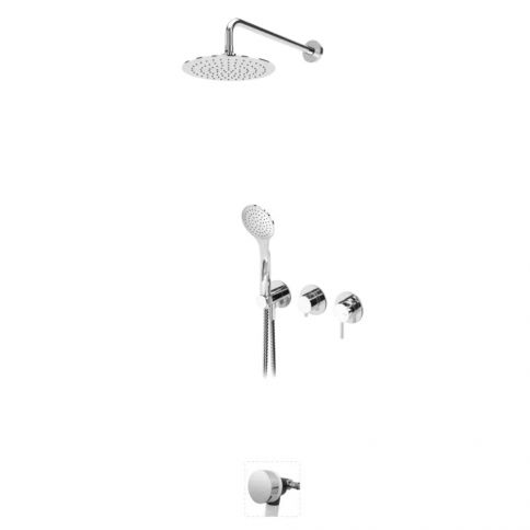 Bruma Lusitano Bath-shower set with inox shower head Ø250 mm, Elo handshower and bath filler, Morning Mist