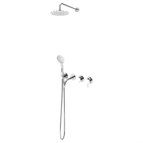 Bruma Lusitano Bath-shower set with shower head Ø250 mm, Elo handshower and bath spout, Satinox