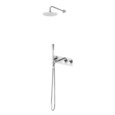 Bruma Lusitano Thermostatic bath-shower set with shower head Ø250 mm, Elo handshower and bath spout, Morning Mist