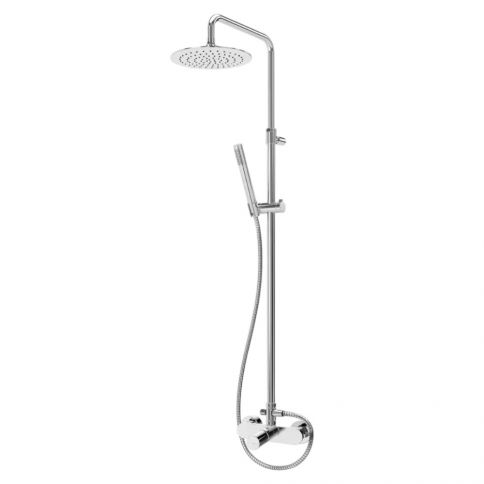 Bruma Adagio Shower system with inox shower head Ø250 mm and adjustable shower rail, Pure White