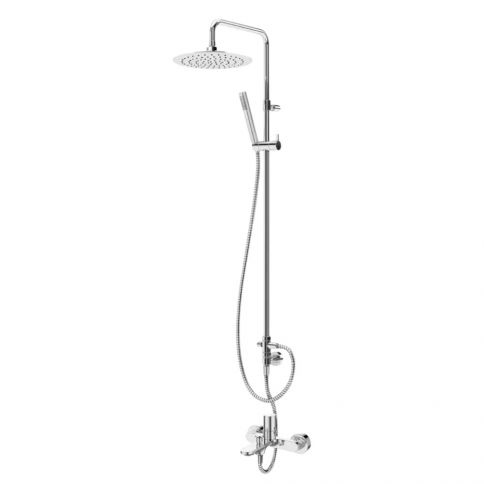 Bruma Adagio Bath-shower system with ABS head shower Ø230mm and adjustable shower rail, Pure White