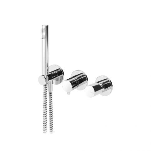 Bruma Adagio Horizontal mixer with Elo handshower set, Chrome