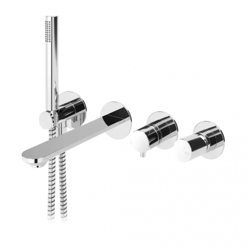 Bruma Adagio Horizontal mixer with bath spout and Elo handshower set, Sunset