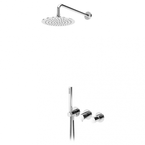 Bruma Adagio Shower set with inox shower head Ø250 mm and handshower Elo, Chrome