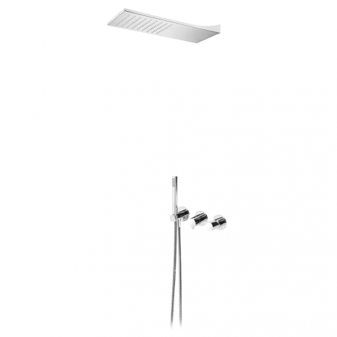 Bruma Adagio Shower set with Line shower (Rain) and handshower set, Pure White