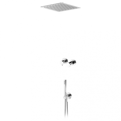 Bruma Adagio Shower set with EasyFix overhead shower 300x300 mm (Rain) and separate handshower set Elo, Chrome