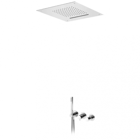 Bruma Adagio Shower set with overhead shower 500x500 mm (Rain/Cascade) and handshower set, Chrome