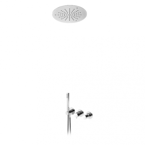 Bruma Adagio Shower set with overhead shower Ø380 mm (Rain) and handshower set, Chrome