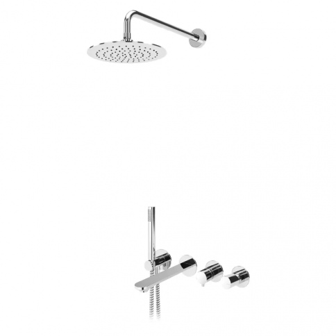 Bruma Adagio Bath-shower set with Inox shower head Ø250 mm, Elo handshower set and bath spout, Night Sky