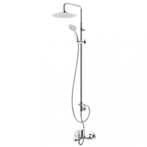 Bruma Coral Bath/shower system with UltraThin Inox shower head Ø250 mm and adjustable shower rail, Chrome