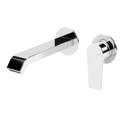 Bruma Nautic 2 hole wall basin mixer, Pure White
