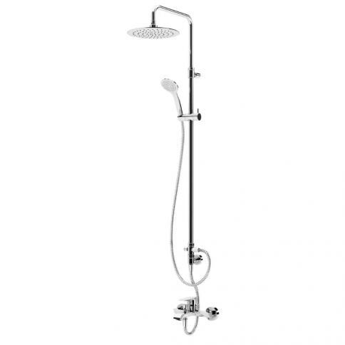 Bruma Nautic Bath/shower system with UltraThin Inox shower head Ø250 mm and adjustable shower rail, Morning Mist