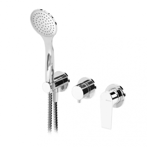 Bruma Nautic Horizontal mixer with Elo handshower set, Morning Mist