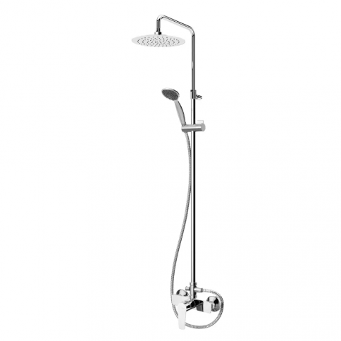 Bruma Lune Shower system with ABS head shower Ø230 mm and adjustable shower rail, Chrome