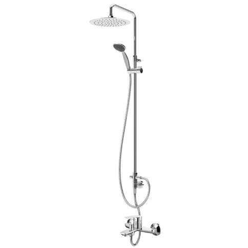 Bruma Lune Bath/shower system with ABS head shower Ø230 mm and adjustable shower rail, Chrome