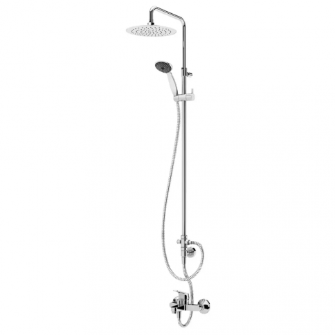 Bruma Mustang Bath/shower system with ABS head shower Ø230mm and adjustable shower rail, Chrome