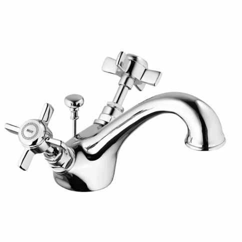 Bruma Imperial Basin mixer with pop-up waste set, Chrome