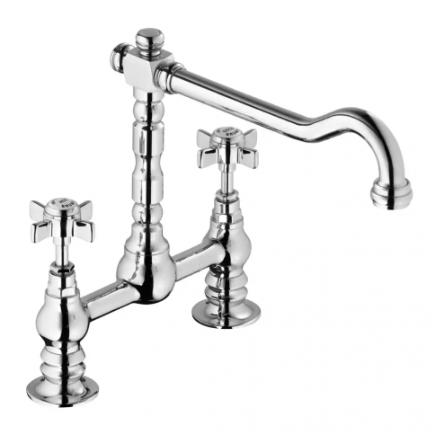 Bruma Imperial 2 hole basin mixer with swivel spout, Gold 24kt