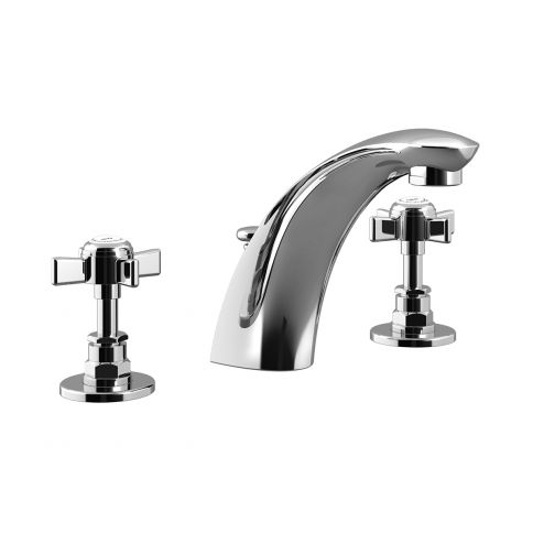 Bruma Imperial 3-hole mixer for basin with pop-up waste set, Chrome