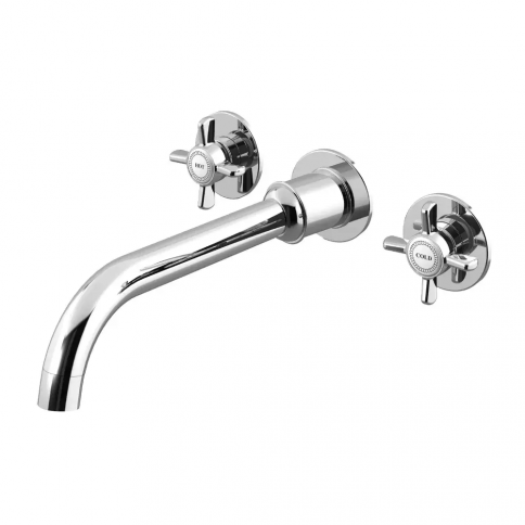 Bruma Imperial 3 hole wall basin mixer, Gold 24kt
