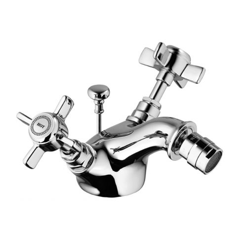 Bruma Imperial Bidet mixer with pop-up waste set, Gold 24kt