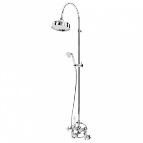 Bruma Imperial Bath/shower system with head shower Ø200 mm and shower rail, Chrome