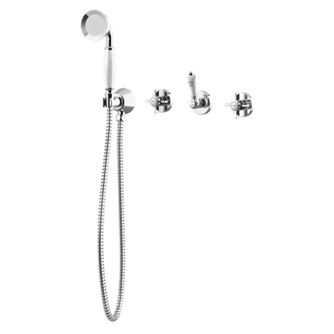 Bruma Imperial 3 hole concealed mixer with Elite handshower, Chrome