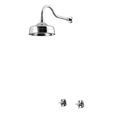 Bruma Imperial Shower set with brass shower head Ø200 mm, Gold 24kt
