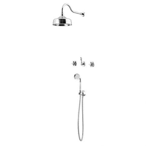 Bruma Imperial Shower set with brass shower head Ø200 mm and separate Elite handshower set, Night Sky