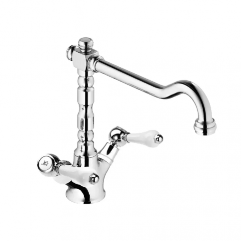 Bruma Clássico Basin mixer with swivel spout, Old Brass