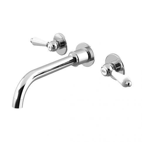 Bruma Clássico 3 hole wall basin mixer, Gold 24kt