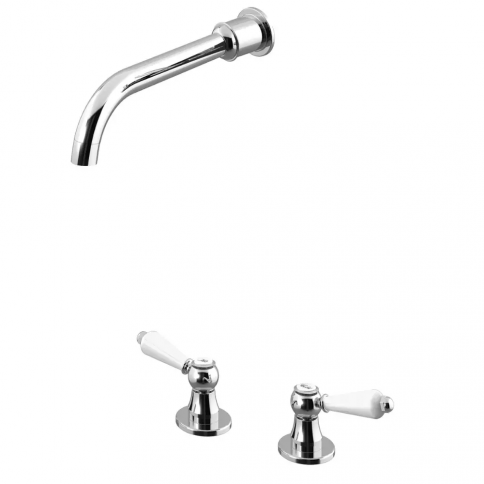 Bruma Clássico 2 hole deck-mounted mixer with wall basin spout, Night Sky
