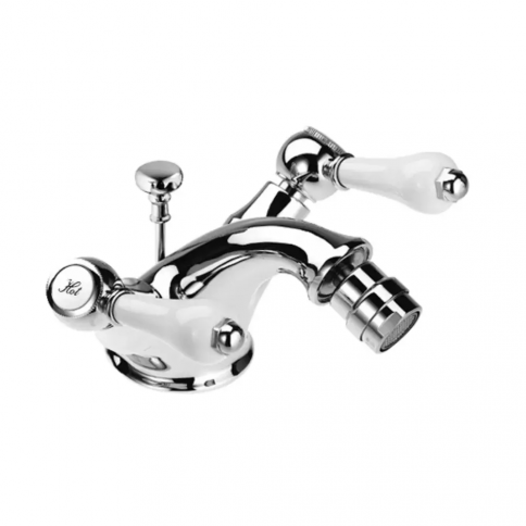 Bruma Clássico Bidet mixer with pop-up waste set, Chrome