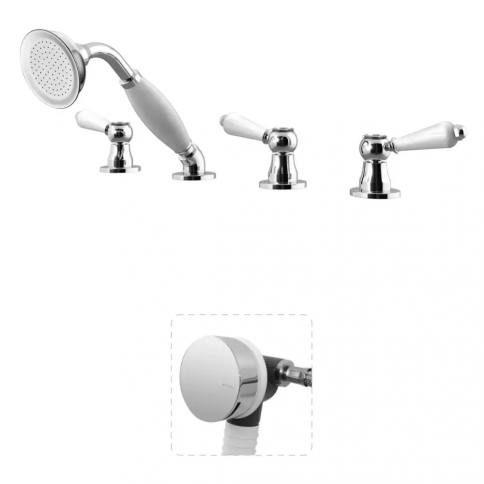 Bruma Clássico Bath-shower set with Elite handshower and bath filler, Gold 24kt