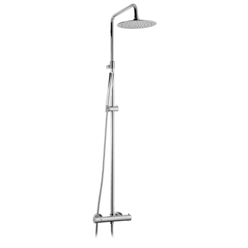 Bruma Elo Thermostatic shower system with ABS head shower Ø230mm and adjustable shower rail, Pure White