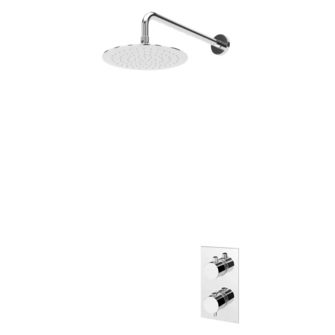 Bruma Elo Thermostatic shower set with UltraThin Inox shower head Ø250 mm, Pure White