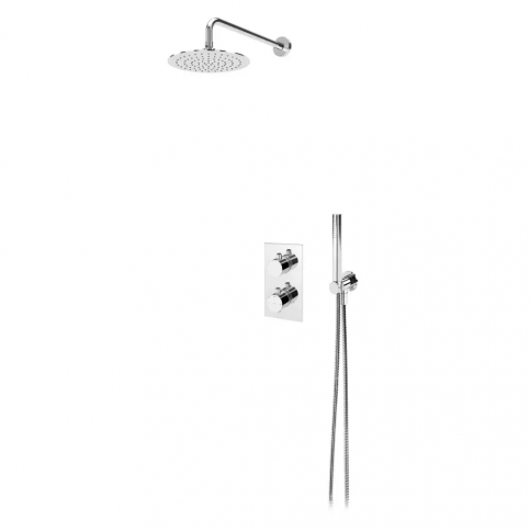 Bruma Elo Thermostatic shower set with UltraThin Inox shower head Ø300 mm and Elo handshower set, Sunset