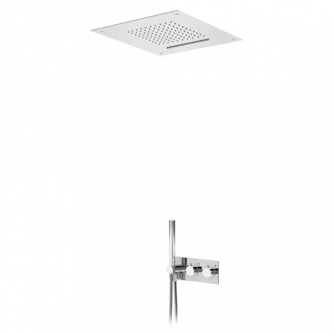 Bruma Elo Thermostatic shower set with overhead shower (Rain/Cascade) and handshower set, Night Sky