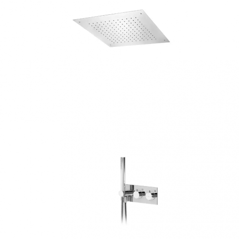 Bruma Elo Thermostatic shower set with overhead shower (Rain) and handshower set, Chrome