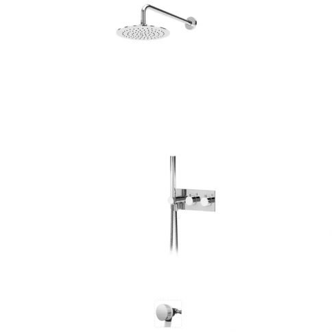 Bruma Elo Thermostatic bath/shower set with ABS shower head Ø230 mm, Elo handshower set and bath filler, Night Sky