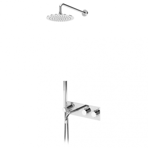 Bruma Elo Thermostatic bath/shower set with ABS shower head Ø230 mm, Elo handshower set and bath spout, Night Sky