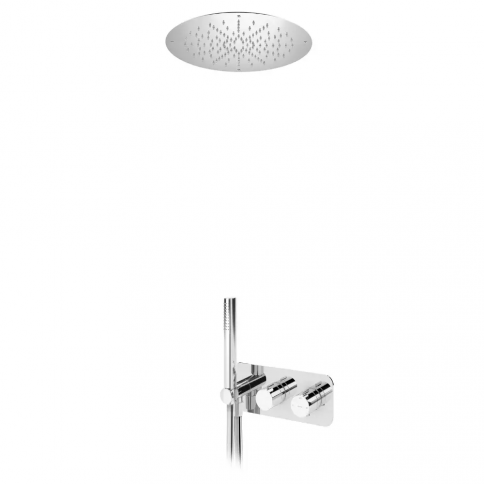 Bruma Venus Thermostatic shower set with shower head Ø380 mm (Rain) and handshower set, Morning Mist