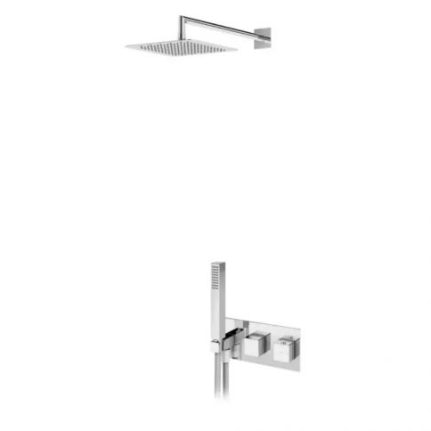 Bruma Celsius Thermostatic shower set with ABS shower head 200x200 mm and hand shower set, Sunrise